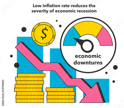 Low inflation rate reduces the severity of economic recession. Economics crisis