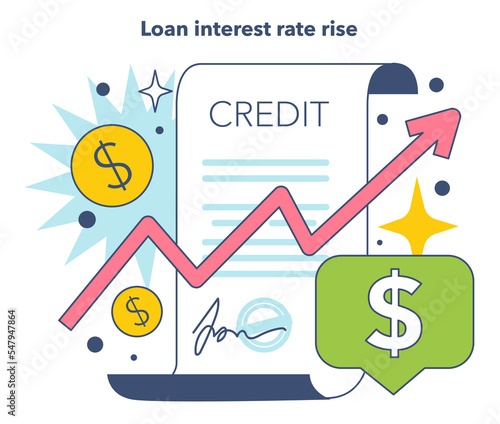 Loan interest rate rise as a inflation expectations cycle part. Economics
