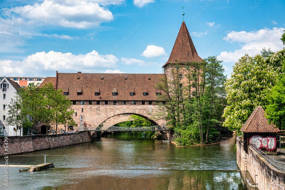 View of the historical center of Nuremberg. Middle Franconia, Bavaria, Germany