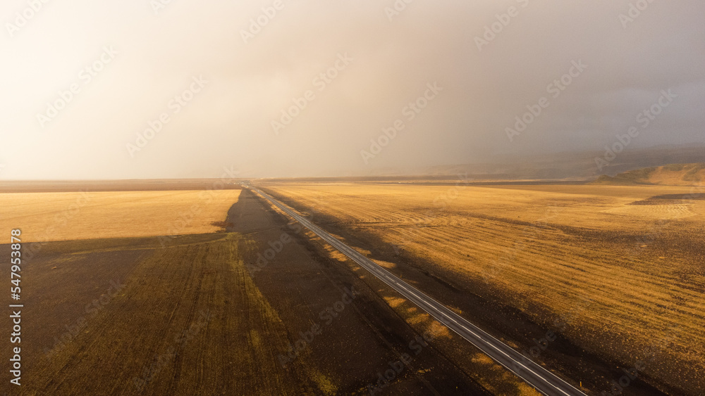road in fog - Iceland