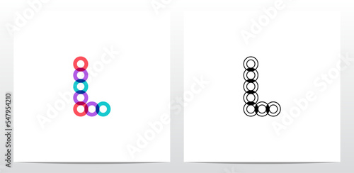 Donut Circle Overlay Letter Logo Design L