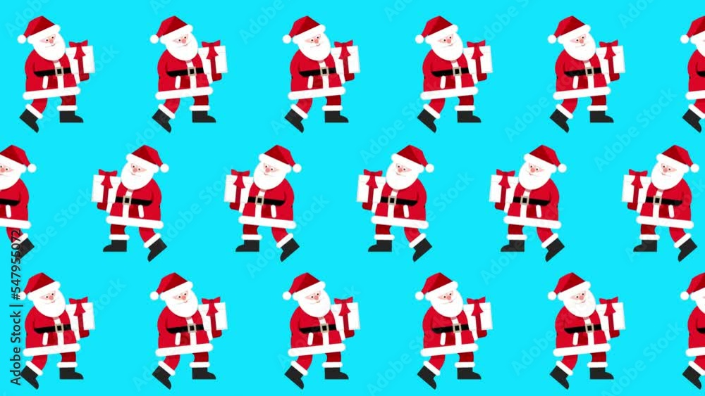 Santa claus with a gift - christmas video loop pattern Santa claus with a gift - christmas video loop pattern
