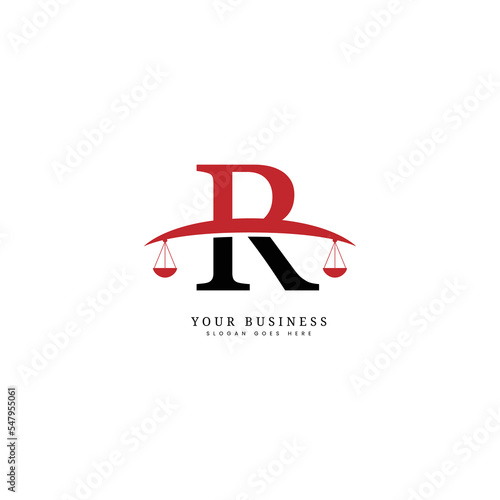 R Letter Legal Business Logo, Law firm and Attorney logo with alphabet R Vector Image template