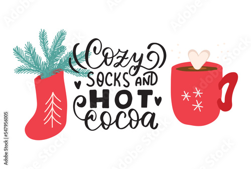 Red Speckled aluminum coffee Mug hot cocoa & fuzzy socks saying