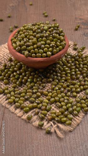 Green Mung Beans Also Know as Mung Dal, Vigna Radiata, Green Beans or Moong Dal isolated on White Background
