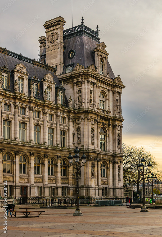 Town hall palace, paris, france