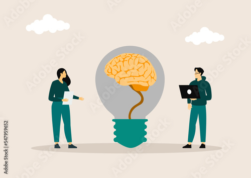 Mental hygiene and self development illustration set. Characters with healthy mentality relaxing, self-learning and easily solving problems. Psychotherapy concept. Vector illustration.