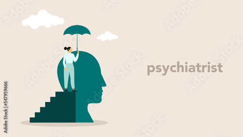 Mental hygiene and self development illustration set. Characters with healthy mentality relaxing, self-learning and easily solving problems. Psychotherapy concept. Vector illustration.