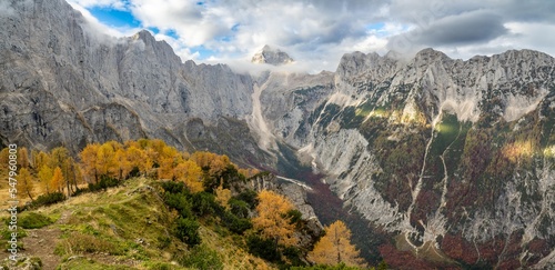 View of mountains from Slemenova spica, Eslovenia photo