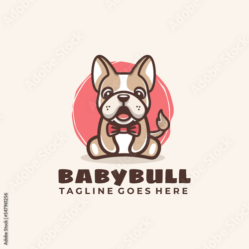Mascot Cartoon Character Puppy Logo Design Vector Illustration Template Idea