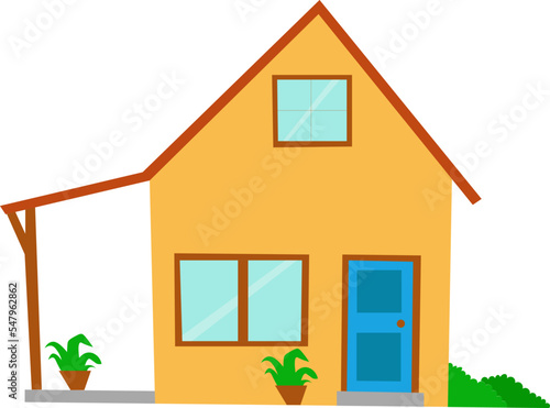 minimalistic house illustration isolated on white background