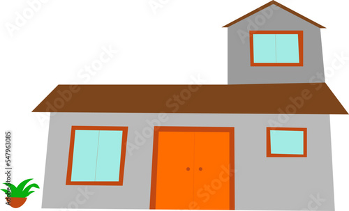 minimalistic house illustration isolated on white background