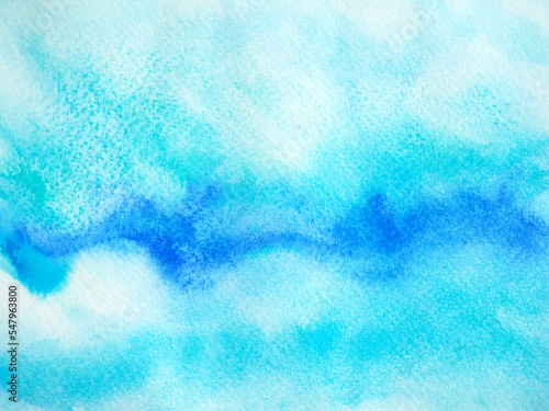 abstract blue white color background sky water sea ocean wave cloud nature watercolor painting art texture illustration design pattern on paper