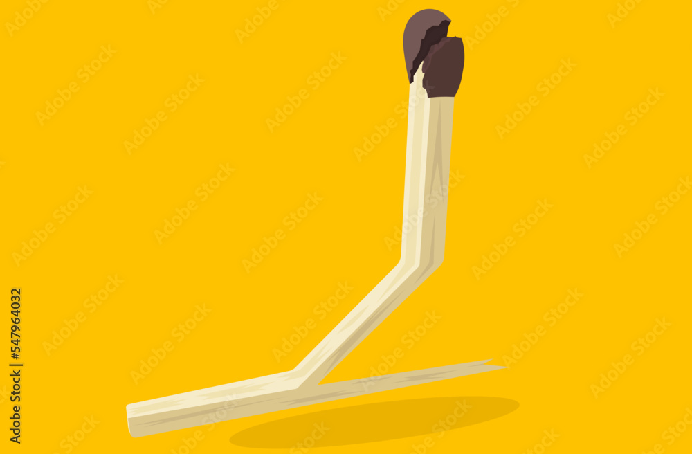broken match and cracked sulfur head broken match and cracked sulfur head