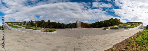 Photography panorama view of the 1956 Hungarian Revolution Monument in downtown Budapest