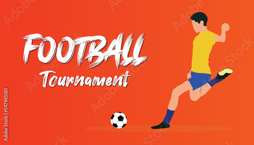 Tournament of soccer banner. Football tournament banner template. 