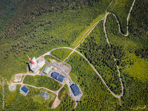 Top of Lysa mountain, czech republic. Taken from a drone.