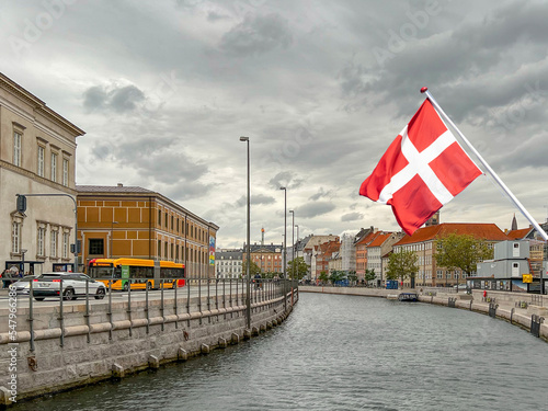 Canvas Print Fredrikholm's canal in Copenhagen, Denmark, Europe