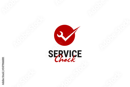 Service check wrench logo design vector template illlustration