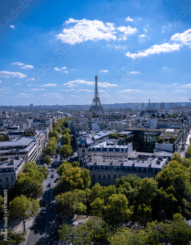 Eiffel tower taken from Arch of triumph top.