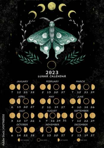 Fototapeta Lunar calendar 2023
