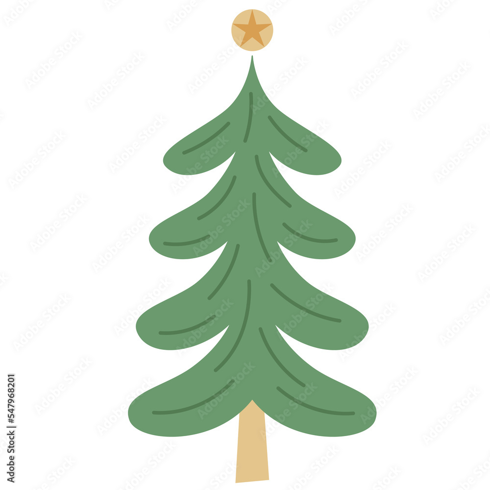 Christmas tree. Holiday season vector illustration
Christmas tree. Holiday season vector illustration