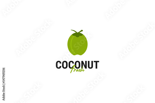 Flat coconut icon logo design vector template illustration
