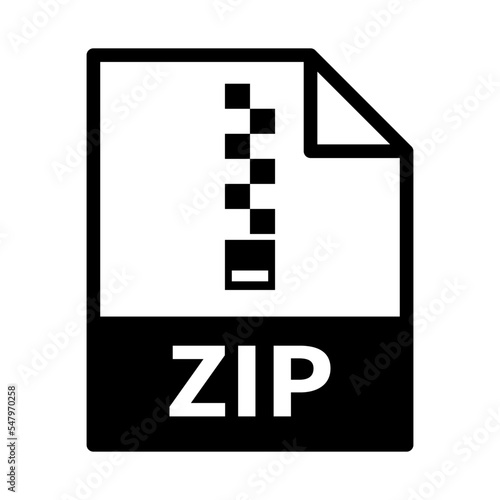 ZIP file icon. Data compression file format. Computer file extension. Vector.