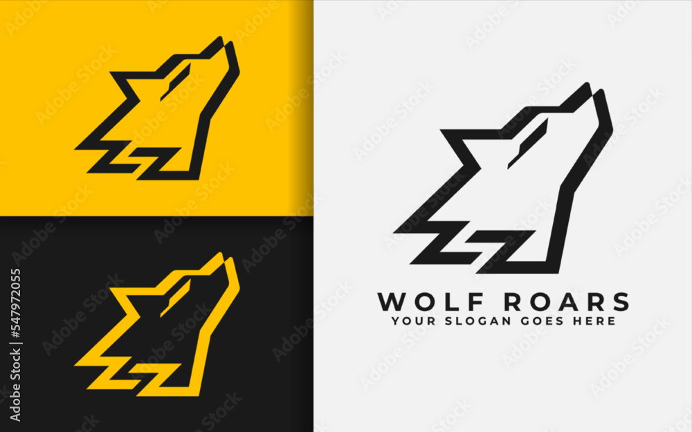 Obraz premium Creative Wolf Logo Design With Simple Minimalist Concept.