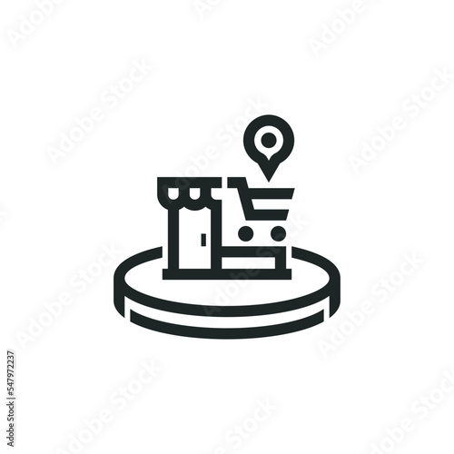 Store location icon isolated on white background