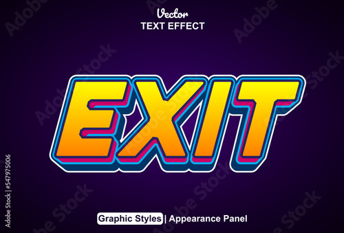 exit text effect with graphic style and editable.