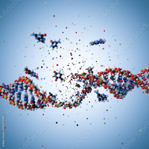 фотографія Molecular structure of DNA. 3D rendering.