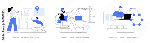 Construction technology innovation abstract concept vector illustrations.