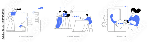 Company goals and philosophy abstract concept vector illustrations.