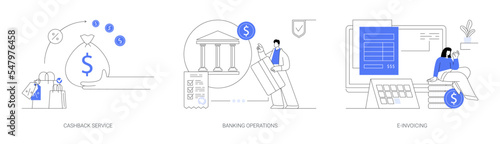 Financial software abstract concept vector illustrations.