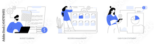Financial report abstract concept vector illustrations.