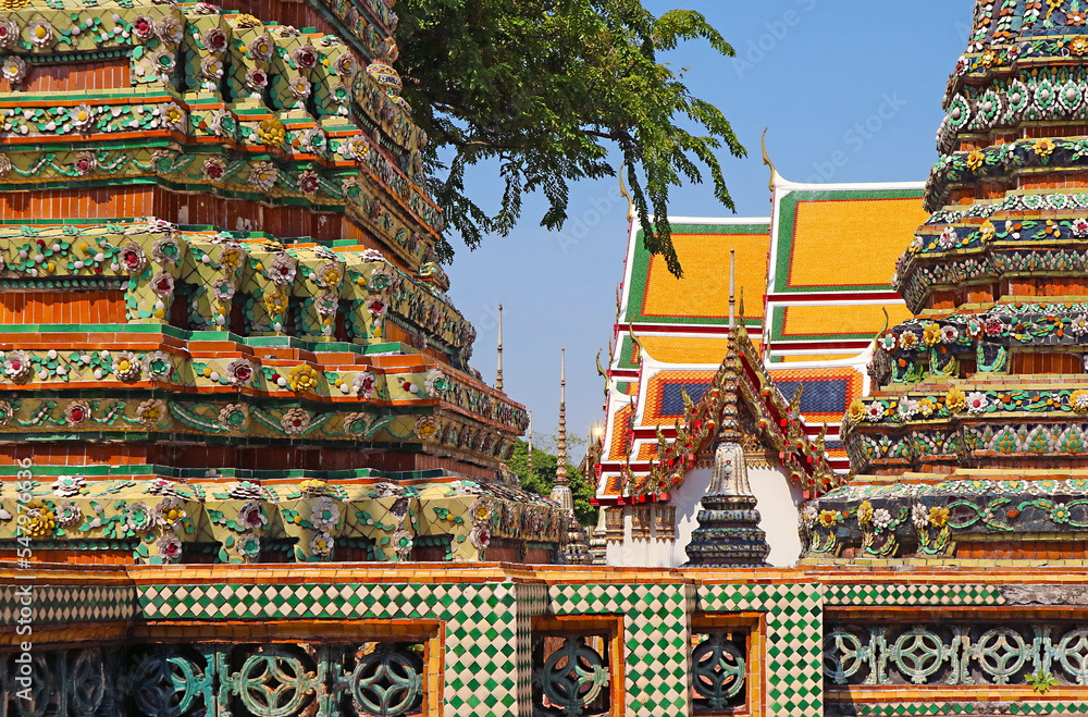Foto Stock Temple of the Reclining Buddha or Wat Pho, One of Bangkok's