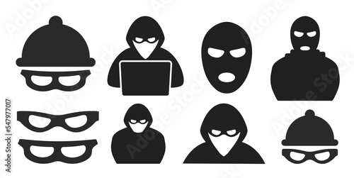 Thief with cap icon. Criminal, robber icon