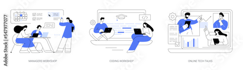 IT digital education abstract concept vector illustrations.
