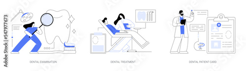 Dental care service abstract concept vector illustrations.