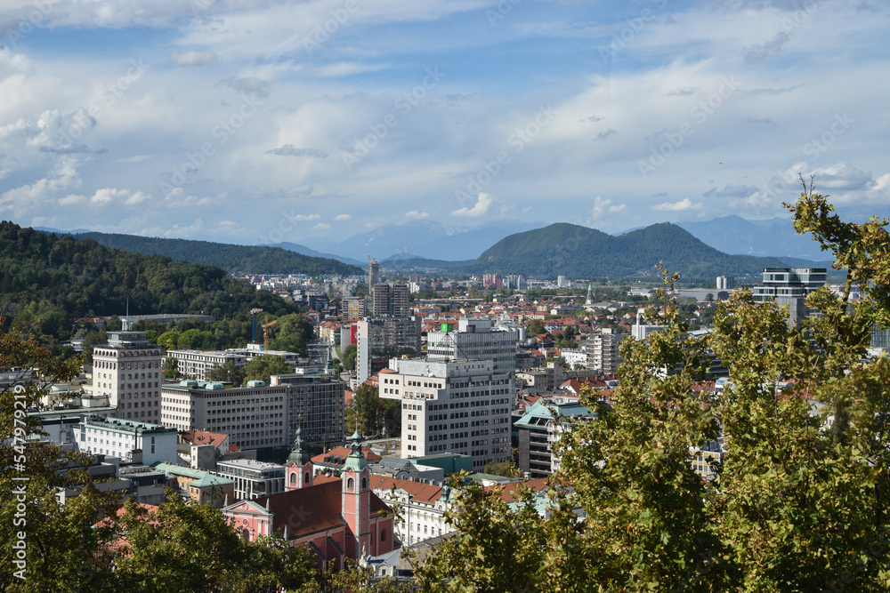 A view of Ljubljana from castle hill