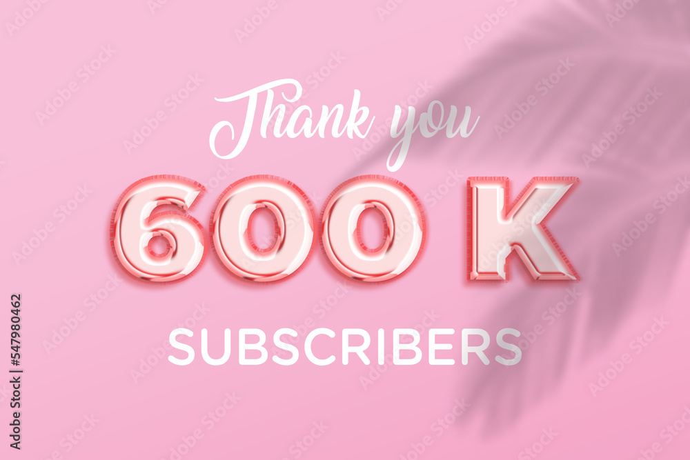 600 K subscribers celebration greeting banner with Rose gold Design 600 K subscribers celebration greeting banner with Rose gold Design
