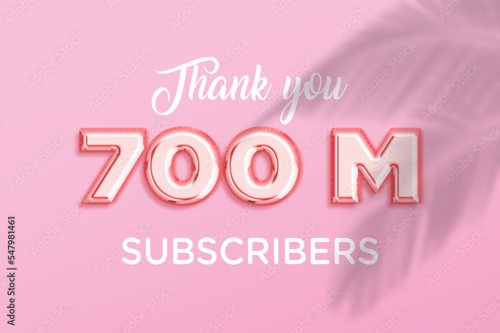 700 Million subscribers celebration greeting banner with Rose gold Design 700 Million subscribers celebration greeting banner with Rose gold Design