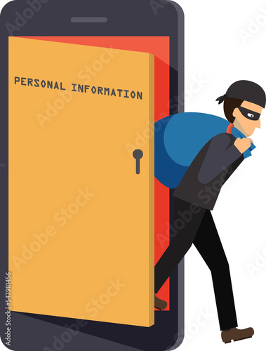 Cyber security, cyber theft in action.