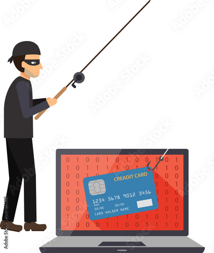 Cyber security, cyber theft in action.