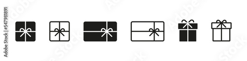 Gift card icon. Gift certificate vector set. Special present sign.