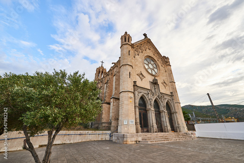 View of the Neogotic Church of Santa Maria by Joan Martorell i Monells, Portbou photo