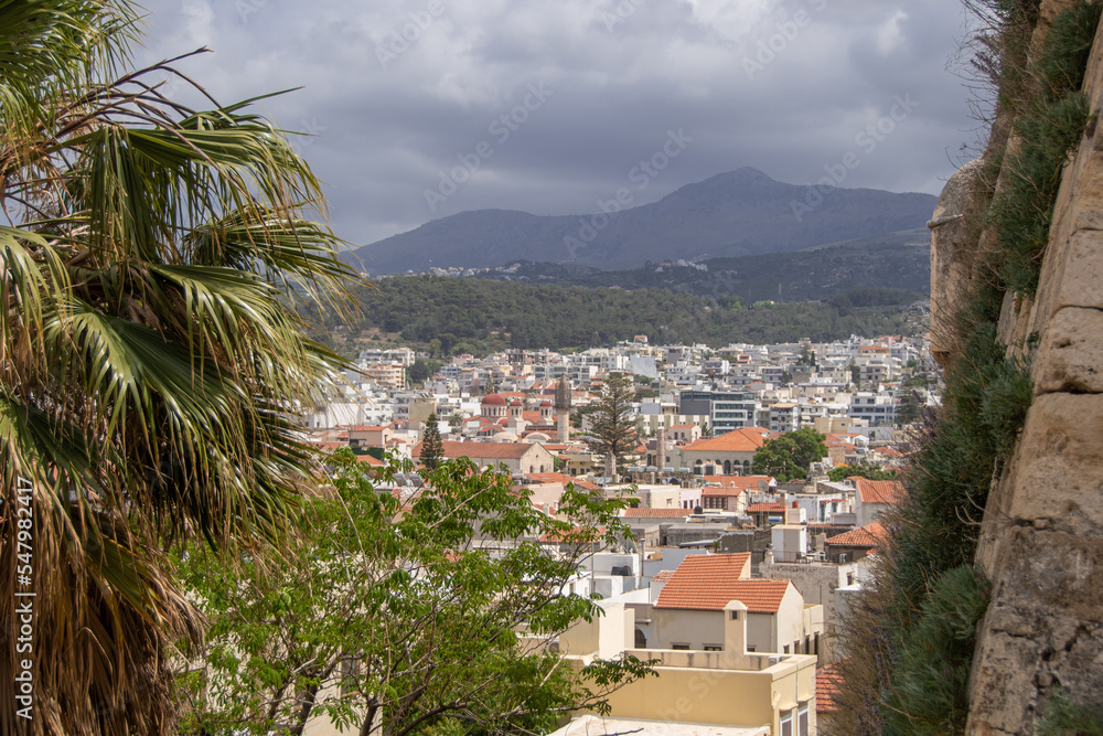 The view from the Fortezza fortress ruins on the city of Rethymno