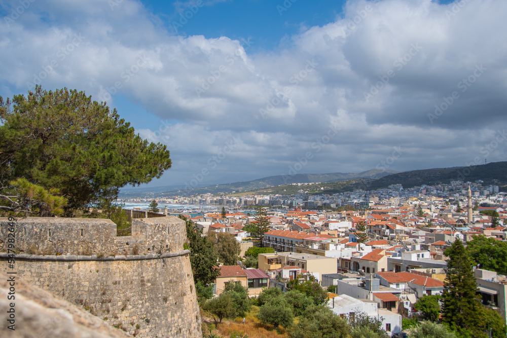 The view from the walls of Fortezza on the small town of Rethymno