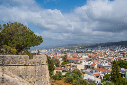 The view from the walls of Fortezza on the small town of Rethymno